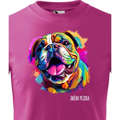 Dětské tričko Anglický buldok Purpurová Canvas tričko 2436