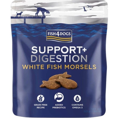FISH4DOGS na podporu trávení s kousky bílé ryby 225 g