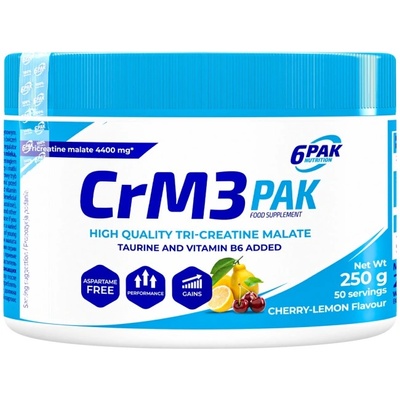 6PAK Nutrition CrM3 PAK (Tri-Creatine Malate + Taurine) [250 грама] Лимон - Череша
