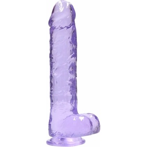 Shots Toys Реалистично джели дилдо Real Rock Cristal Clear 10" лилаво