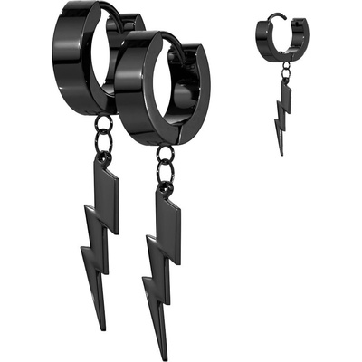 Steel Edge oceľové náušnice krúžky 050 Čierna