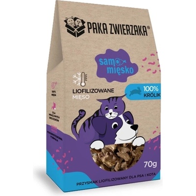 Paka Zwierzaka Lyofilizované delikatesné mäso iba z králika 70 g