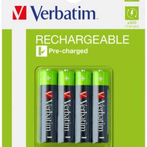 Verbatim RECHARGEABLE BATTERY AAA 4 PACK / HR03 (49514) - gtcomputers
