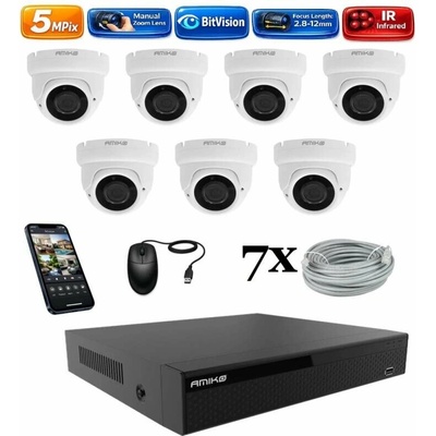 Amiko IP 7 kamerový set Manual Zoom Dome 1505K7