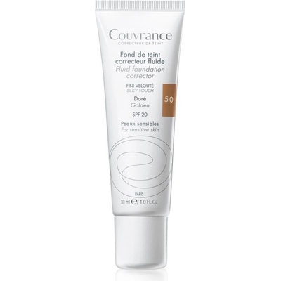 Avène Couvrance Fluid Foundation Corrector tekutý krycí make-up SPF20 5,0 Golden 30 ml