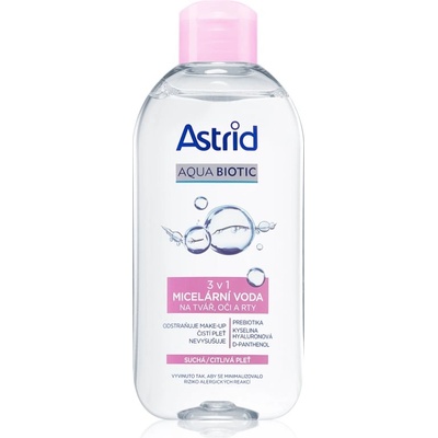 Astrid Aqua Biotic мицеларна вода 3в1 за суха и чувствителна кожа 400ml
