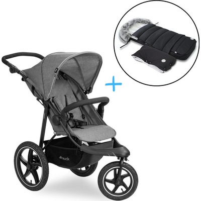 Hauck Runner 2 CZ EDICE Melange grey 2024 + Fusak a rukávník JOMK Northern Black