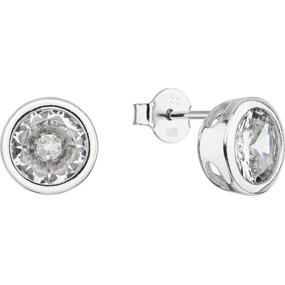 Pavona stříbrné pecky se zirkonem bílé kulaté 11406.1 crystal