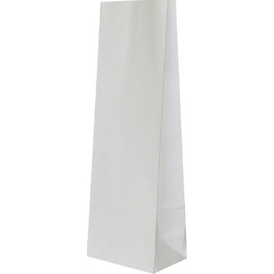 Papierové vrecko s obdĺžnikovým dnom 120x90x325 mm, biela