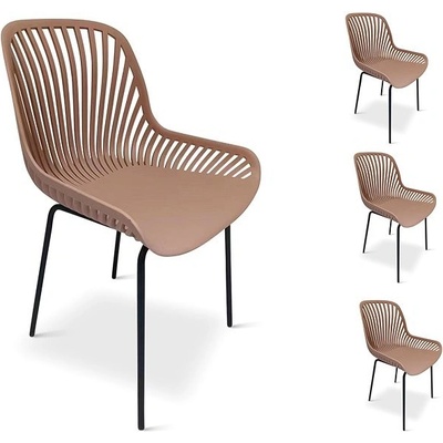 NOELA Židle zahradní GABY, starorůžová 4ks