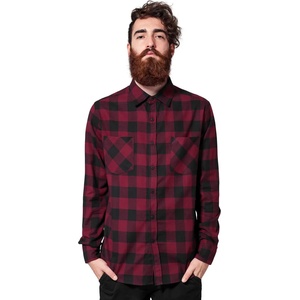 Urban classics мъжка риза URBAN CLASSICS - Проверих Фланел - TB297-blk/burgundy