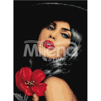 Image 1 of Milena Style Дама с червило - Печатана Aida 14 ct без конци