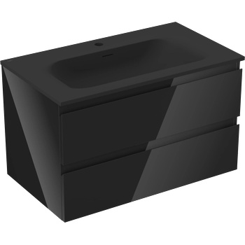 Mexen Orio баня 80 см с мивка Vela, 2 чекмеджета, черен гланц/черен мат - 91A10-08047-2-BFF70-W23M71 (91A10-08047-2-BFF70-W23M71)