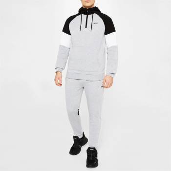 Slazenger Мъжки анцуг Slazenger Quarter Zip Tracksuit Mens - Grey Marl/Black