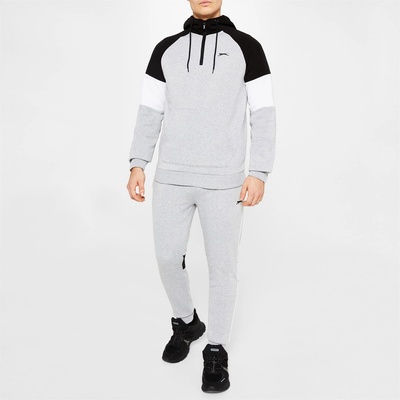 Slazenger Мъжки анцуг Slazenger Fleece Quarter Zip Tracksuit Mens - Grey Marl/Black