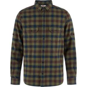 Fjällräven Мъжка риза с копчета Fjällräven Skog Relaxed Shirt - Laurel Green / Dark Navy (033-3365-0212)