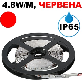 Image 1 of UltraLux Led ЛЕНТА, 4.8w/m, ЧЕРВЕНА, 12v dc, smd2835, 60 leds/m, ip65 (slw283560r)