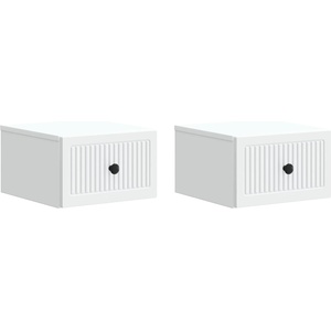 vidaXL Спален шкаф с монтаж на стена 2 бр. Бяло 33 x 34, 5 x 20 см (897916)