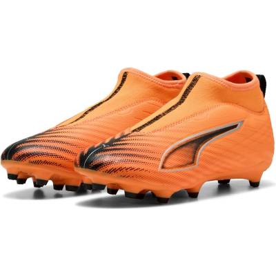 PUMA Юношески футболни бутонки Puma Ultra 5 Match Laceless Junior Firm Ground Football Boots - Orange/Black