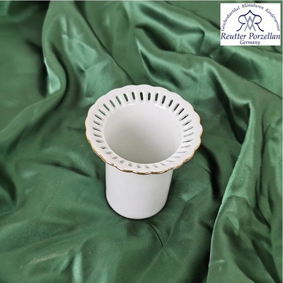 Reutter Porzelan - Porcelánová váza so zlatým zdobením 9/8,5cm