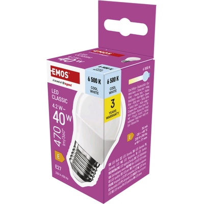 EMOS LED CLS MINI GLOBE 4,2 W 40 W 470lm E27 CW
