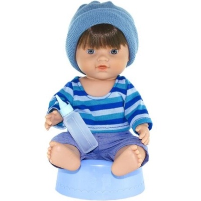 Magic Baby кукла Baby с раирана блуза, шапка, гърне и беберон (MB30005)