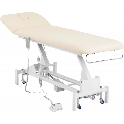 physa Elektrické masážní lehátko - 1 motor - 100 W - 207 x 68 x 53–92 cm - 200 kg - bílé / béžové LILLE BEIGE – Zboží Dáma