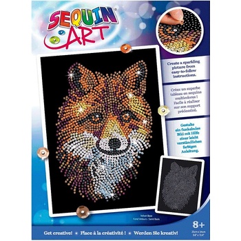 KSG Crafts Творчески комплект KSG Crafts - Изкуство с пайети, Червена лисица (1934)