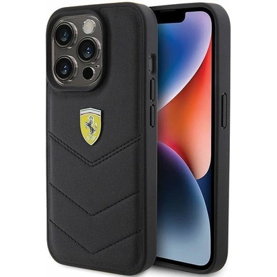 Ferrari Кейс Ferrari Quilted Metal Logo за iPhone 15 Pro, черен (3666339171056)
