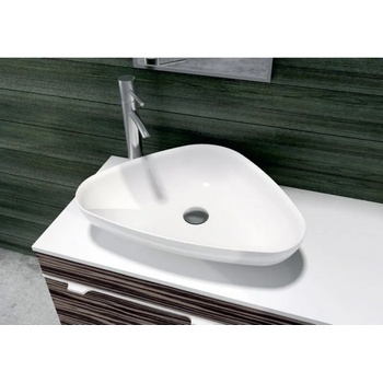 Inter Ceramic Мивка за баня ICB 686W, монтаж върху мебел, iStone, бял, 60x42x13.2см (686W)