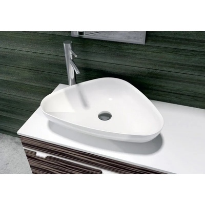 Inter Ceramic Мивка за баня ICB 686W, монтаж върху мебел, iStone, бял, 60x42x13.2см (686W)