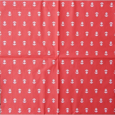 Paper Designe servítky Kotvičky na červené 33x33cm
