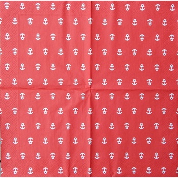 Paper Designe servítky Kotvičky na červené 33x33cm