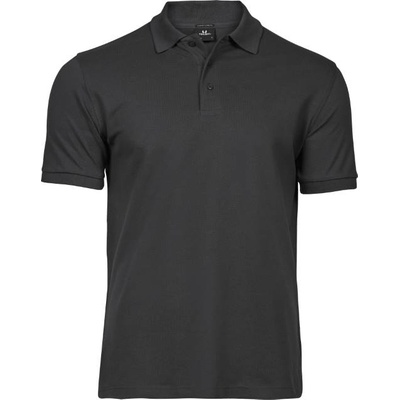 TEE JAYS tj1405 / Мъжка еластична поло тениска от плътен памук - тъмносива 4xl (18140567014)