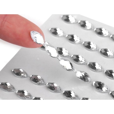 Samolepící kamínky na lepícím proužku 5x10 mm - crystal