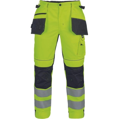 CERVA Cerva max vivo hv fp / Мъжки hi-vis работни панталони с щамповани светлоотразителни ленти - hv жълто/черно 50 (0352012370050)