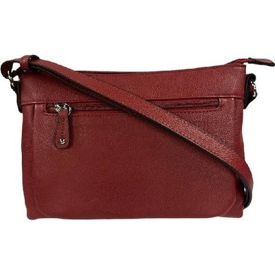 Hexagona kožená crossbody kabelka 464778 rouge fonce červená
