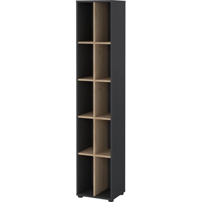 Tvilum Sign knihovna přírodní/šedá 40.8x204.7x34.3 cm