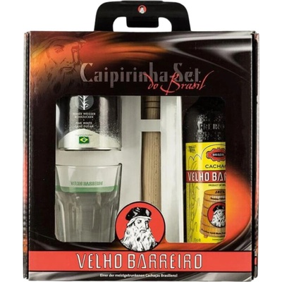 Cachaca Velho Barreiro 39% 0,7 l (dárkové balení 2 sklenice)