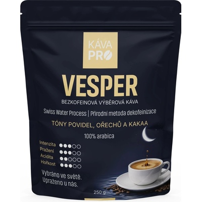 KávaPRO Vesper bezkofeinová káva Swiss Water mletí moka 250 g