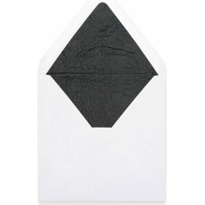 Vystlané obálky - 160 x 160 mm - Bílá + černý luxusní papír