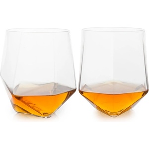 TRUEBRANDS Viski Кристални фасетирани чаши за уиски seneca, 2 бр. - 325 мл (viski-4343)