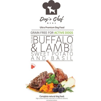 Dog's Chef Josera Dog Meat Lovers Menu Active breeds Italian Bufffalo & Lamb wit Sweet Potato and Basil 0,5 kg
