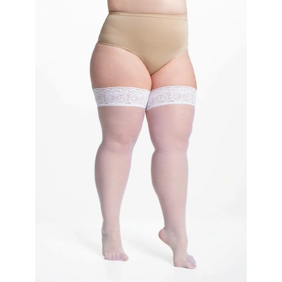 Giulia Positive Hold Ups 20 DEN nadměrné samodržící punčochy Glamory White