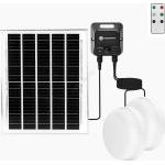 Aigostar - Комплект 2x LED соларно таванно осветително тяло, LED/3, 7 V, 12000 mAh, IP65 + дистанционно управление (AI2351)