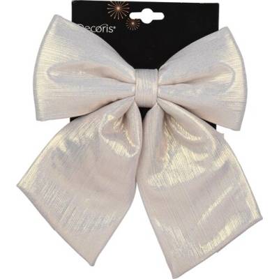 Decoris NENURODYTA_V Vánoční hračka na stromeček Mašle, bílá, polyester