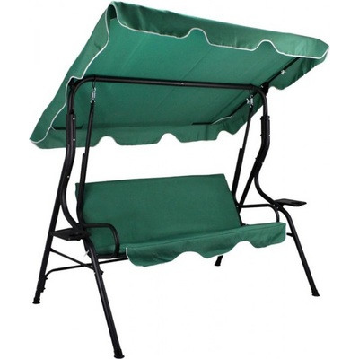 Pro-Tech shop KRE0742 Zahradní houpačka - tmavě zelená, bez polštářů a s podložkami na pohár 62252