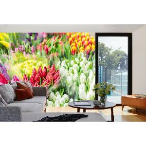 DIMEX ART Самозалепваща се флизелинова фототапета пазар за цветя 375 x 250 см