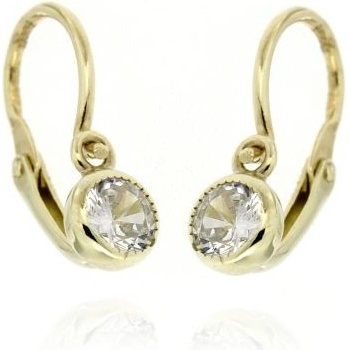 Decus dětské zlaté s bílým kamínkem 236001520B