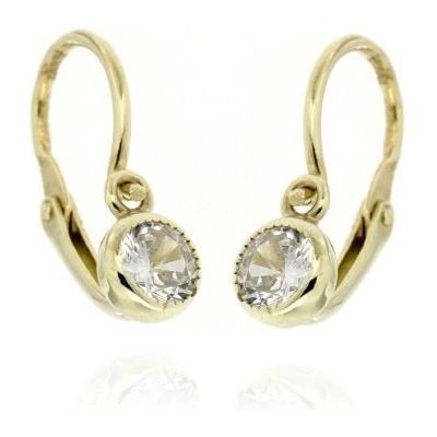 Decus dětské zlaté s bílým kamínkem 236001520B